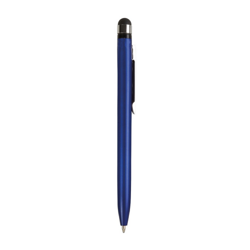 Penna twist in plastica con fusto colorato metallizzato con gommino per touch screen [17814] 