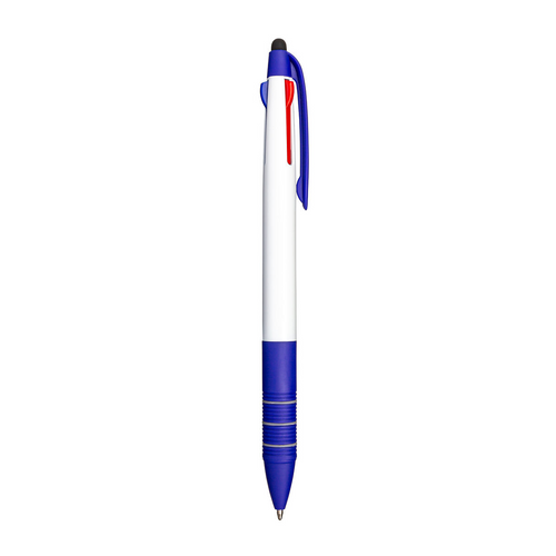 Penna a scatto in plastica con 3 refill dei colori blu, nero e rosso [17813] 