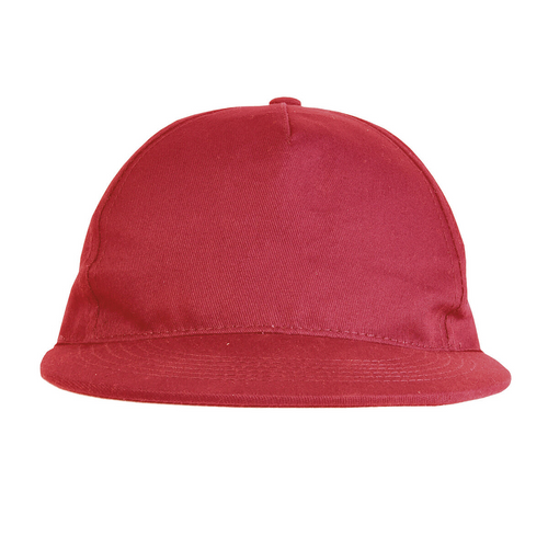Cappellino in poliestere, 5 pannelli, visiera piatta [17307] 