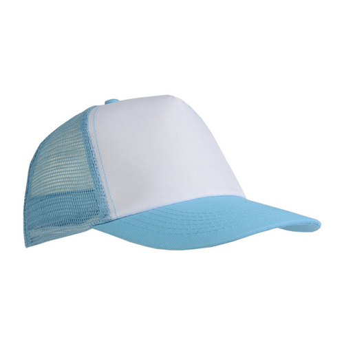 Cappellino in poliestere, 5 pannelli con calotta a rete [17301] 