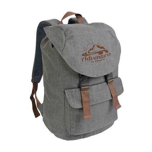 Zaino in poliestere two tone effetto melange con 2 tasche [17118] 