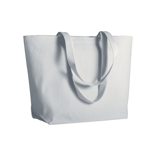 Shopper con soffietto alla base in cotone 280 g/m2, manici lunghi [1711301] 