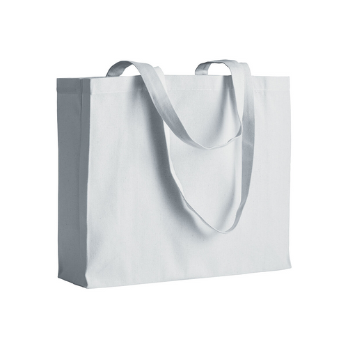 Shopper con soffietto in cotone 200 g/m2, manici lunghi [1711201] 