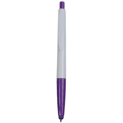 Penna a scatto in plastica, con gommino per touch screen [16803] 