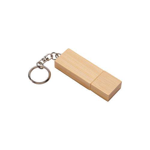 Chiavetta USB 4 Gb in legno con portachiavi in metallo [16487] 