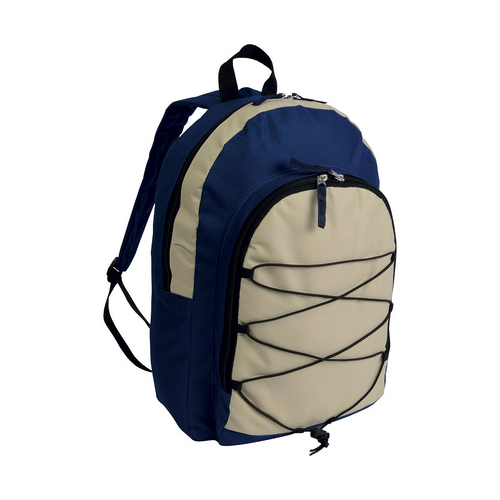 Zaino in poliestere 600D con due ampie tasche frontali. Elastico esterno [16129] 
