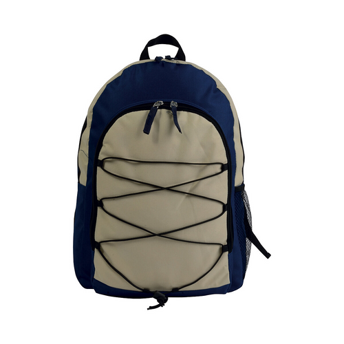 Zaino in poliestere 600D con due ampie tasche frontali. Elastico esterno [16129] 