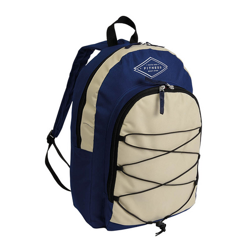 Zaino in poliestere 600D con due ampie tasche frontali. Elastico esterno [16129] 
