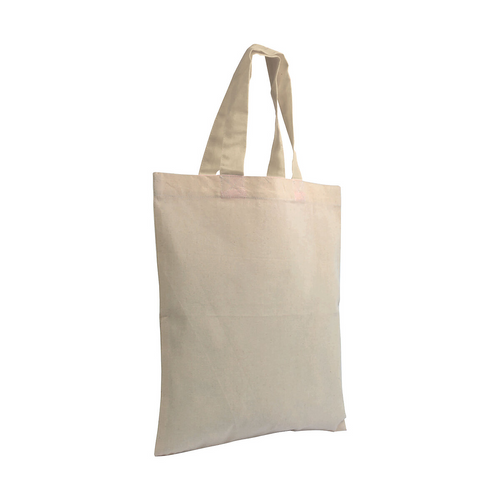 Shopper mini in cotone naturale 135 g/m2, manici corti colorati [1612322] 