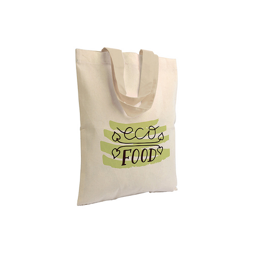 Shopper mini in cotone naturale 135 g/m2, manici corti colorati [1612322] 