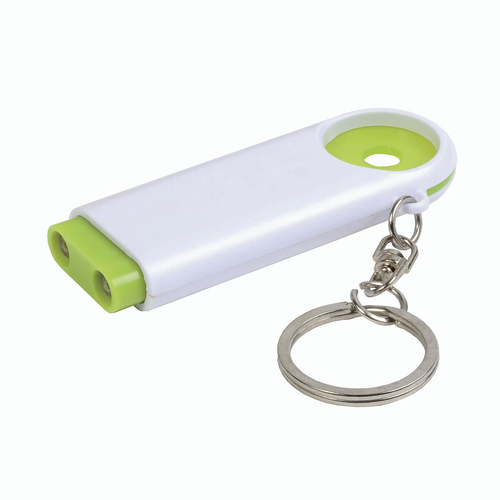 Portachiavi in plastica con gettone per carrello della spesa e luce a 2 led [15902] 