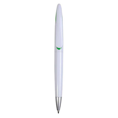 Penna a scatto in plastica con fusto bianco e clip curva con interno colorato, refill jumb [15806] 