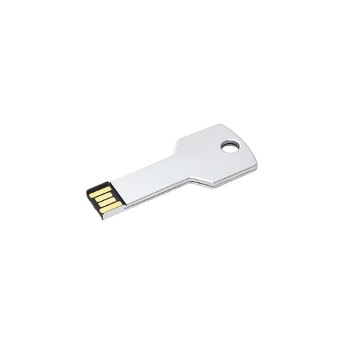 Chiavetta USB 4Gb in metallo a forma di chiave con foro per portachiavi [15454] 