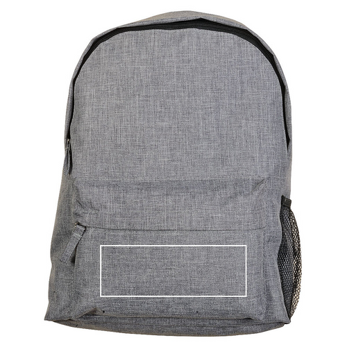 Zaino in poliestere two tone effetto melange con 3 tasche di cui 1 laterale retinata [15107] 