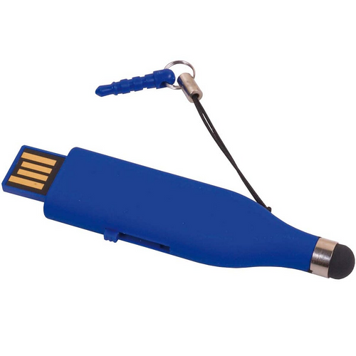 Chiavetta USB 4 Gb, in ABS con puntale touch screen e mini jack [13404] 