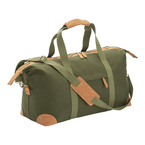 Borsa duffle in canvas  riciclato. Tracolla regolabile e removibile con fibbie in metallo [DM23102] 