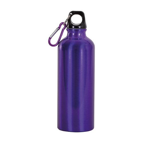 Borraccia in alluminio (500ml), con tappo in plastica e moschettone [12426] 