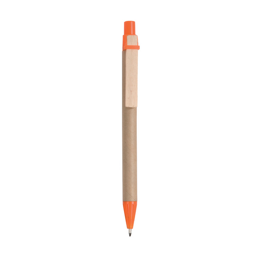 Penna a scatto, in cartoncino, con clip in legno [09816] 