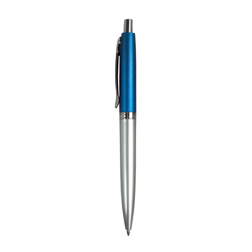 Penna a scatto in plastica con fusto bicolore e clip in metallo [08843] 