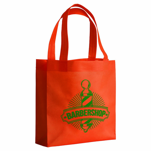 Shopper mini con soffietto in TNT 80 g/m2 cucito, manici corti [06115] 