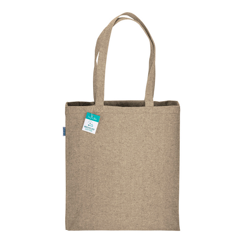 Shopper in cotone riciclato 280 g/m2, manici lunghi e soffietto [23113] 