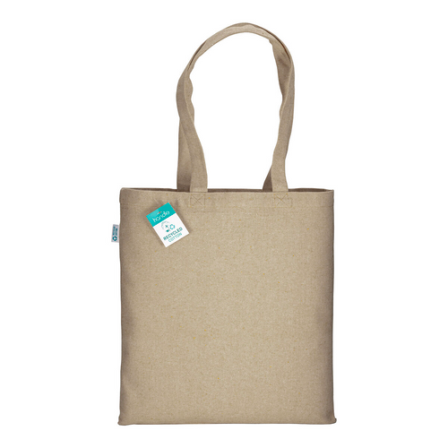 Shopper in cotone riciclato 280 g/m2, manici lunghi e soffietto [23112] 