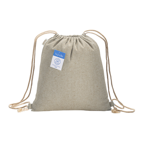 Zainetto carbon neutral in cotone riciclato effetto melange 280 gr/m2 con chiusura a stroz [23103] 