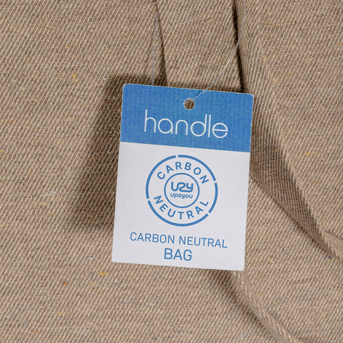 Shopper carbon neutral in cotone riciclato  280 g/m2, manici lunghi [22118] 