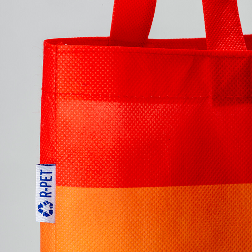 Shopper arcobaleno in R-pet  80g/m2, manici lunghi [22109] 