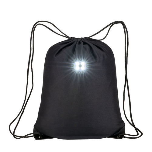 Zainetto in poliestere 300T con luce LED COB, angoli rinforzati. [21423] 