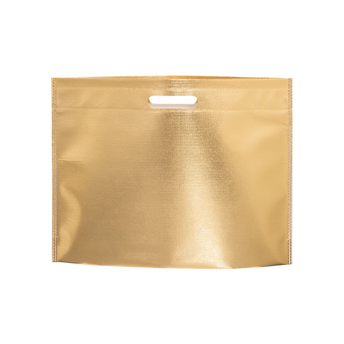 Shopper in TNT laminato metallizzata, manici corti [20141] 