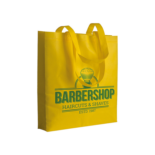 Shopper con soffietto in TNT 80 g/m2 termosaldato, manici lunghi [20124] 