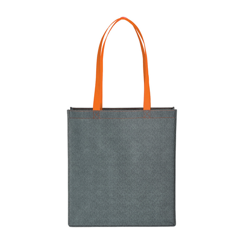 Shopper con soffietto in TNT stampato con effetto jeans [19149] 