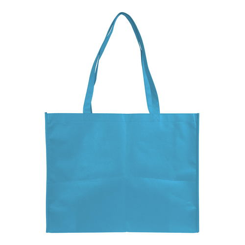Shopper con soffietto in TNT cucito, manici lunghi [19148] 