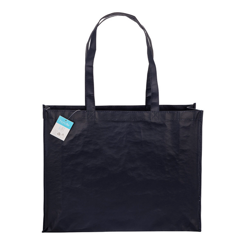 Shopper con soffietto in R-PET (plastica riciclata), manici lunghi [19146] 