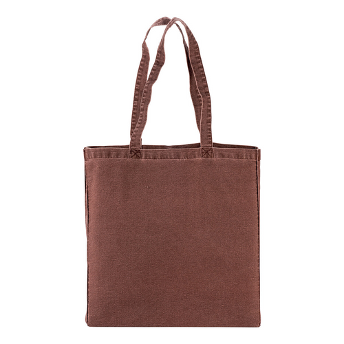 Shopper con soffietto in cotone stonewashed 220 g/m2, manici lunghi [18138] 