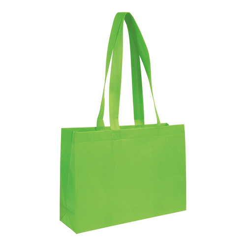 Shopper con soffietto alla base in TNT 70 g/m2 termosaldato, manici lunghi [18111] 