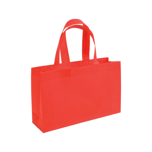 Shopper con soffietto alla base in TNT 70 g/m2 termosaldato, manici corti [18110] 