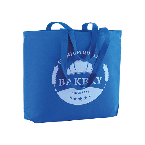 Shopper con soffietto alla base in cotone 135 g/m2, manici lunghi [18109] 