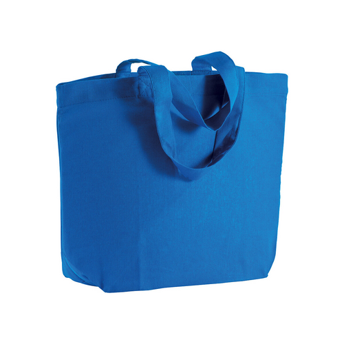 Shopper con soffietto alla base in cotone 120 g/m2, manici corti [18107] 