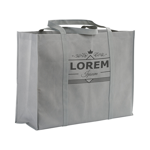 Shopper maxi con soffietto in TNT 100 g/m2 cucito, manici lunghi [18106] 