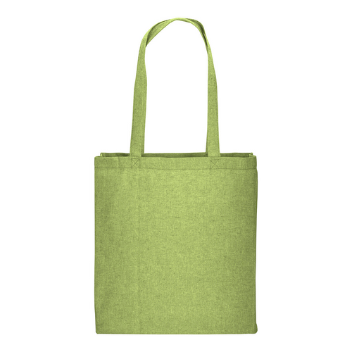 Shopper con soffietto in cotone riciclato 150 g/m2 effetto melange, manici lunghi [17153] 