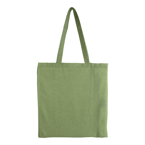 Shopper con soffietto in cotone riciclato 150 g/m2 effetto melange, manici lunghi [17153] 
