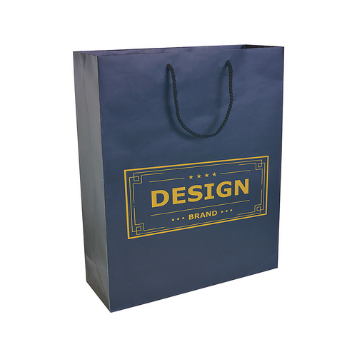 Shopper con soffietto in carta laminata opaca 157 g/m2 con rinforzo alla base [17149] 