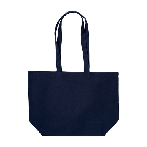 Shopper con soffietto alla base in cotone 280 g-m2, manici lunghi [17113] 
