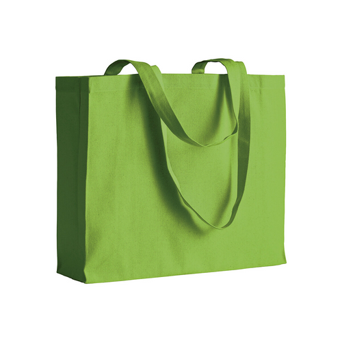 Shopper con soffietto in cotone 200 g/m2, manici lunghi [17112] 