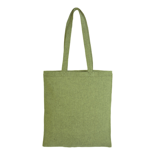 Shopper in cotone riciclato 150 g/m2 effetto melange, manici lunghi [17105] 