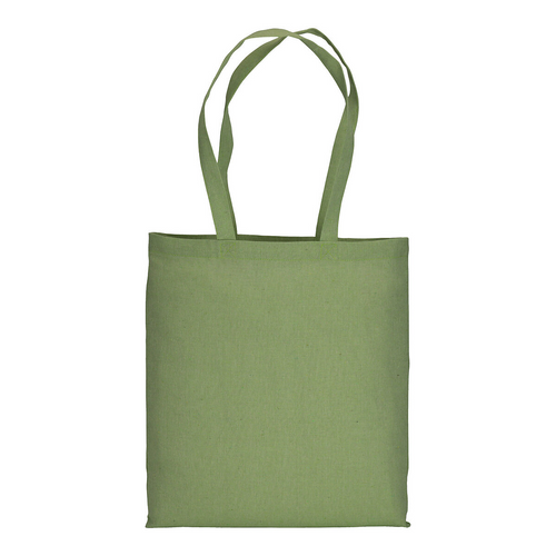 Shopper in cotone riciclato 150 g/m2 effetto melange, manici lunghi [17105] 