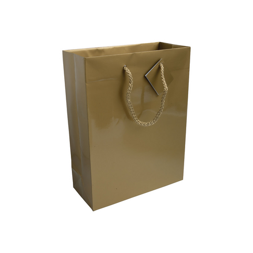 Shopper con soffietto in carta laminata 157 g/m2 con rinforzo alla base [15124] 