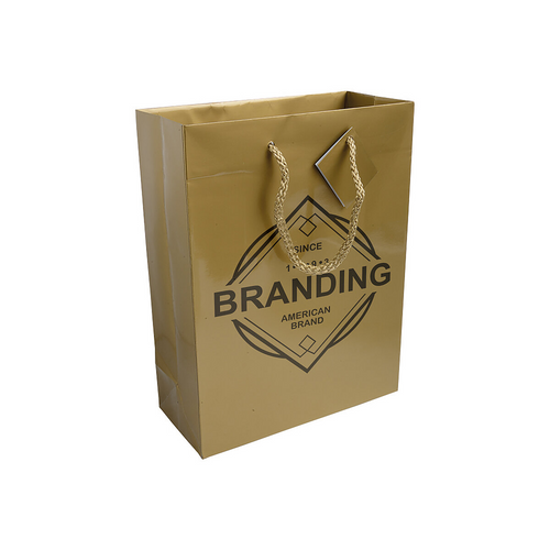 Shopper con soffietto in carta laminata 157 g/m2 con rinforzo alla base [15124] 